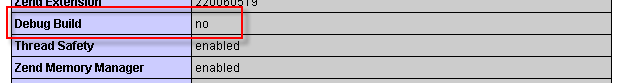 PHP のデバッグビルドの確認